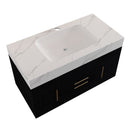 39.4" Wall-Mounted Bathroom Vanity with Sink