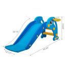 3 in 1 Kids Climber and Slide, Toddler Play Set with Basketball Hoop and Ball, Indoor Outdoor Freestanding Slide for Preschool Boys Girls, Blue Dolphin