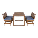 U_STYLE Farmhouse 5-Piece Outdoor Patio Dining Set with Adjustable Legs by HouseOfZazla