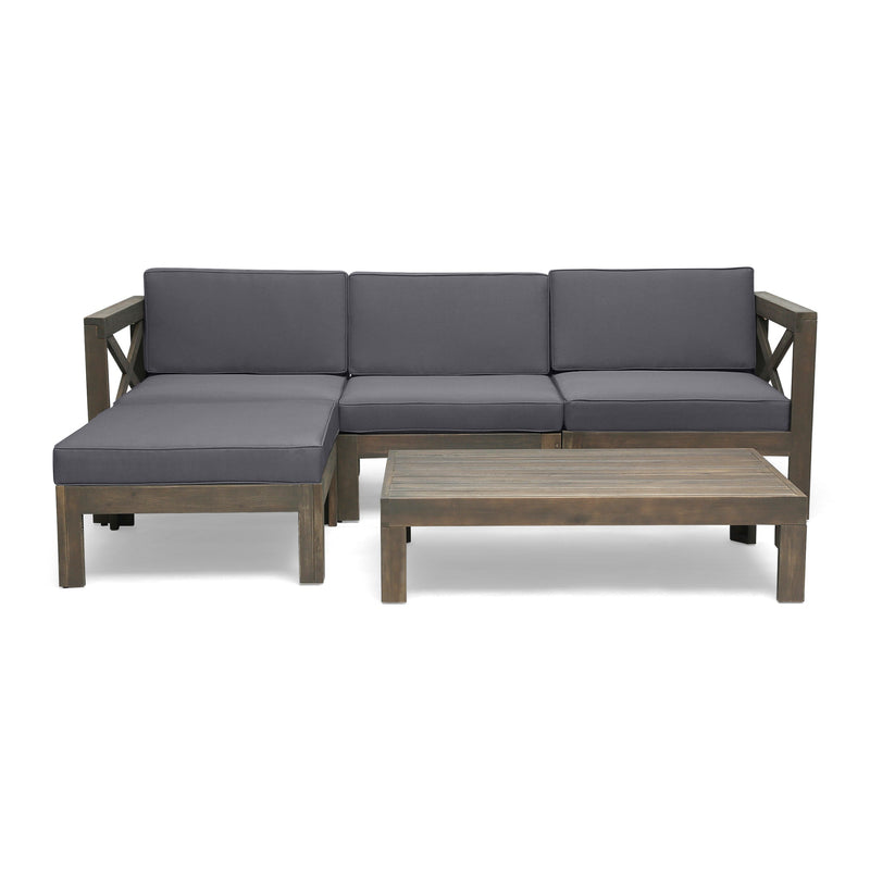 ALCOVE LSHAPE SOFA SET, DARK GREY