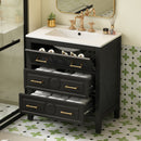Retro Bathroom Vanity With Sink Combo, Free Standing Single Set With 3 Drawers by Unique Piece Furniture