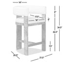 Vavona - Burl Upholstered Barrel Back Counter Height Bar Stool - Polar Off White by HouseOfZazla