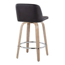 Toriano - Modern Design Fixed Height Counter Stool With Swivel With Round Footrest (Set of 2) by HouseOfZazla