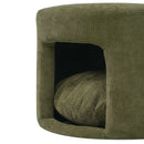 Green Pet Friendly Ottoman with Removable Pet Cushion and Hidden Pet Nook by HouseOfZazla