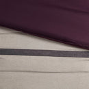7 Pc Pieced Faux Suede Comforter Set Purple Cal King