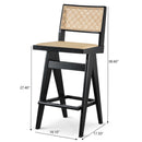 Keira - Bar Stool (Set of 2) - Black / Rattan by HouseOfZazla