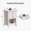 Nightstand With 2 Drawers & Shelf - White by HouseOfZazla