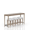 Glass Console Table With 3 Stools - Frosted by HouseOfZazla