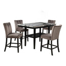 5 Piece Counter Dining Set With Table, Chairs - Black / Brown by HouseOfZazla