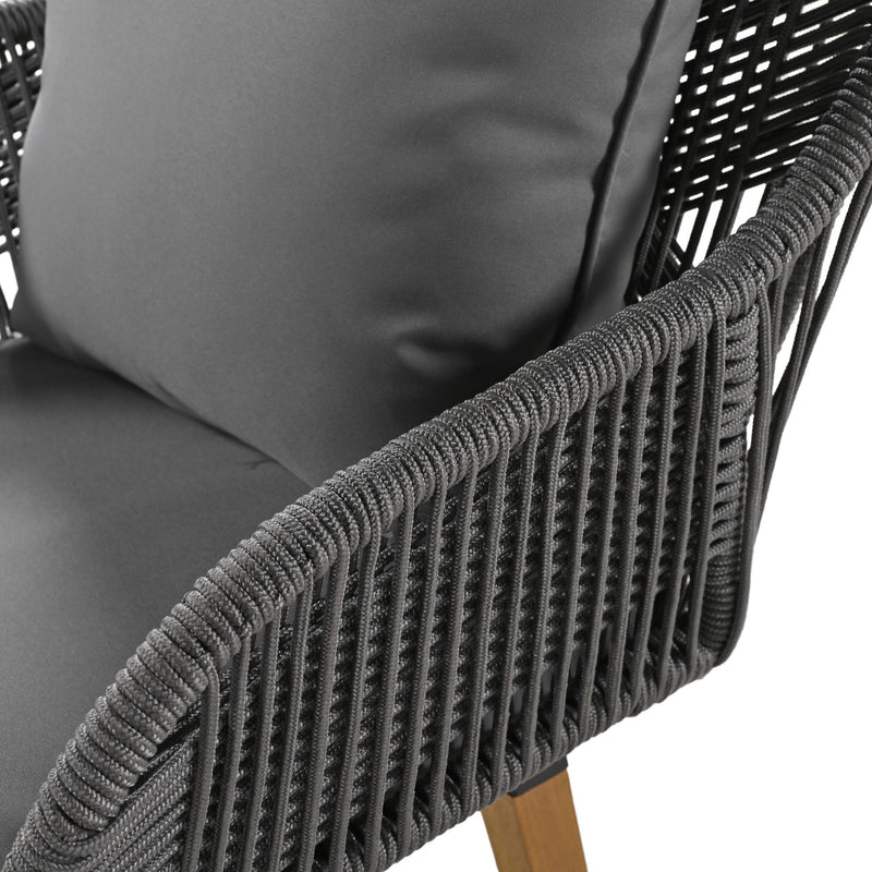 5 Pieces Patio Furniture Chair Sets, Patio Conversation Set With Wicker Cool Bar Table, Ottomans,Outdoor Furniture Bistro Sets for Porch,Backyard,Balcony,Poolside Grey