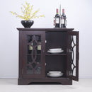 Modern Sideboard With Tempered Glass Doors - Ox Blood Red by HouseOfZazla