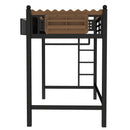 Twin XL Size Loft Bed with Ladders and Storage Shelves