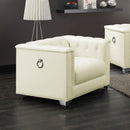 Earline - Upholstered Track Arm Accent Chair - White by HouseOfZazla