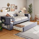 Upholstered Bed With Storage And Twin Trundle, USB Charging Ports by Unique Piece Furniture
