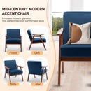 Mid Century Modern Accent Chair With Solid Wood Frame And Extra Thick Backrest