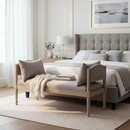 Upholstered Bench with Turned Legs & Side Cushions