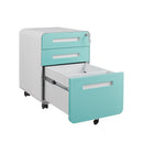3 Drawer Mobile File Cabinet Under Desk Office, Simple Style Versatile Storage Cabinet For Legal / Letter / A4 Files, 5 Wheel Design Anti-Tilting Cold Rolled Steel Waterproof Moisture-Proof by HouseOfZazla