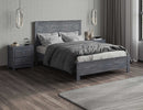 Albany Solid Wood Grey Bed, Modern Rustic Wooden Twin Size Bed Frame Box Spring Needed