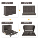 Murphy Bed Chest Cube Cabinet With Charging Station And Large Storage Drawer