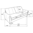 Dixon - Upholstered Sofa With Rounded Arms And Texture - Gray by HouseOfZazla