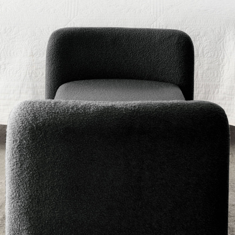 52" Bench for Bedroom End of Bed Modern Contemporary Design Ottoman Couch Long Bench Window Sitting Fireplace Bench, Teddy