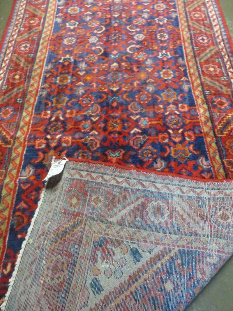 3' 6" X 10' 4" Antique Handmade India Floral Oriental Wool Runner Rug