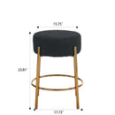 24" Tall, Round Bar Stools, Set of 2 - Contemporary upholstered dining stools for kitchens, coffee shops and bar stores - Includes sturdy hardware support legs
