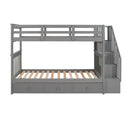 Stairway Bunk Bed With Storage And Guard Rail For Bedroom by Unique Piece Furniture