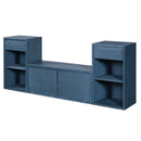 Entryway Storage Bench With Cushion, Drawers & Open Shelves by HouseOfZazla