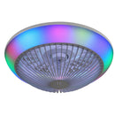 RGB Dimmable LED Enclosed Ceiling Fan With Remote Control, Bladeless Design - White by Unique Piece Furniture
