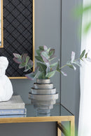 Multi-Tiered Geometric Vase with Smoked Blue Finish, Set of 2 by HouseOfZazla