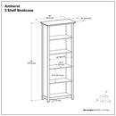 Amherst - 5 Shelf Bookcase, Handcrafted by Unique Piece Furniture