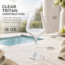 Unbreakable Stemmed Wine Glasses, Tritan Acrylic | Set of 2 (18oz)