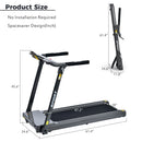 Folding Electric 3.5Hp Treadmill Medium Running Machine Motorised Gym 330Lb, Portable Compact Treadmill Foldable For Home Gym Fitness Workout Jogging Walking, Electric Motorized Power 14Km / H - Gray by HouseOfZazla