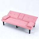Sofa Bed With Foldable Design And Cup Holder