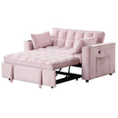 55.3" 4-1 Multi-functional Sofa Bed with Cup Holder and USB Port for Living Room or Apartments Pink