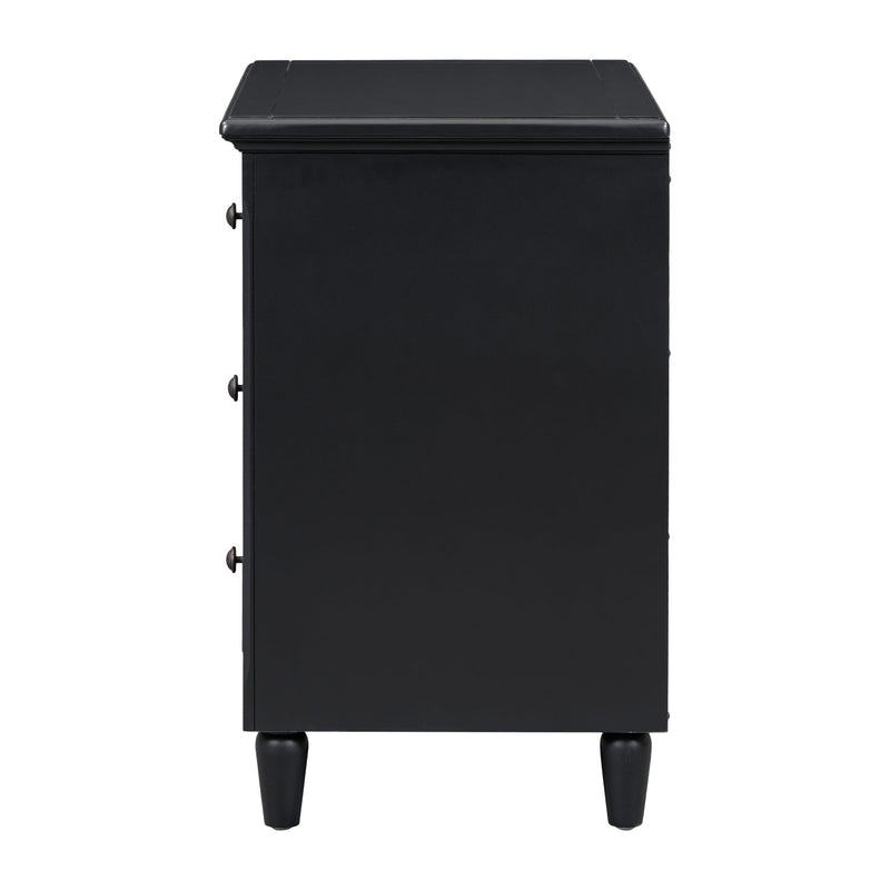 3-Drawer Nightstand Storage Wood Cabinet