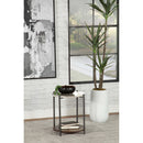 Bleskin - Round Accent Side Table With Shelf - White by HouseOfZazla