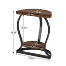Half Round End Table With Frame, 2 Tier Semi Circle For Entryway - Brown / Black by HouseOfZazla