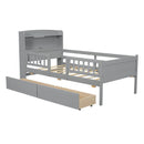 Platform Bed With LED Light, Multi Functional Headboard, Guardrail And 2 Drawers by Unique Piece Furniture