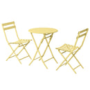 3 Piece Patio Bistro Set Of Foldable Round Table And Chairs by HouseOfZazla