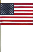 U.S. Cemetery Flag – 12" x 18" with Wood Staff & Gold Spear | Made in USA by Flagman of America