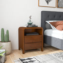 Lionel - Nightstand 2 Drawer - Brown by HouseOfZazla