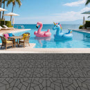 Interlocking Patio Deck Tiles 12 Inch Stone Pattern 44-Piece Set