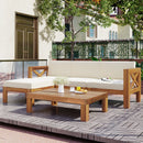 Topmax Outdoor Patio Wood 5-Piece Sectional Sofa Seating Group Set by HouseOfZazla