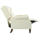 Push Back Recliner Chair Upholstered With Classic Wing Back And Solid Gourd-Shaped Legs by HouseOfZazla