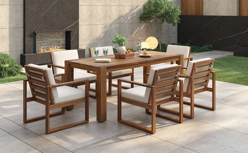 TREXM Patio Table and Chairs Set for 6 with Umbrella Hole, photo 6 of 10