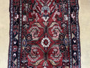 3' 4" X 9' Antique Handmade Wool Rug Runner Floral Organic Dyes Red Nice