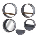 Farmhouse Round Metal Wall Planter (Set of 5) - Gray by HouseOfZazla