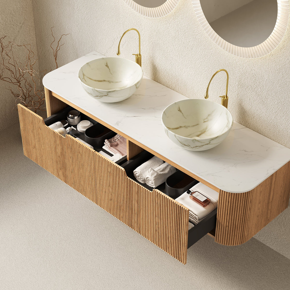 Dina 60" Bathroom Vanity & Sinks, photo 7 of 10